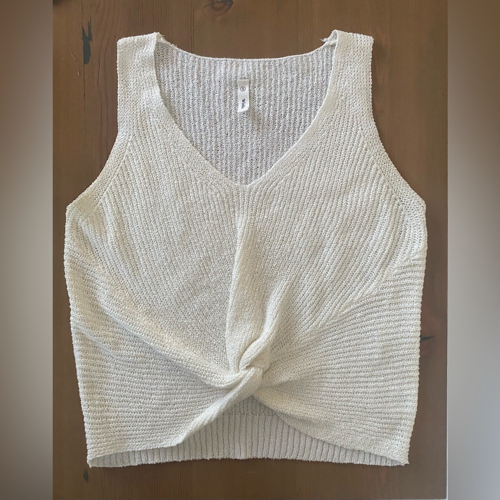 Wishlist linen-blend knit tank